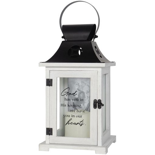 Picture Frame Remembrance Lantern "God has you in his keeping, we have you in our hearts."