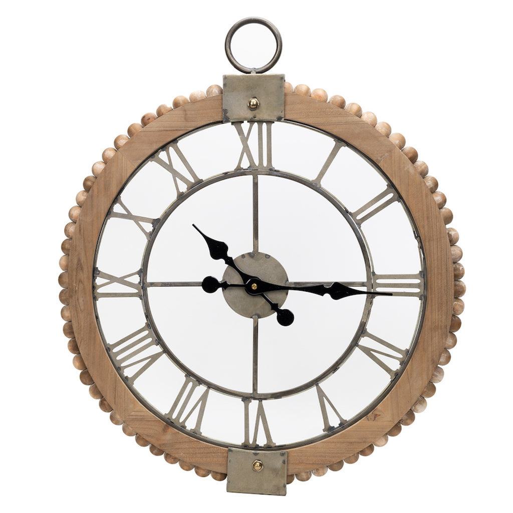 Rustic Wood and Metal Wall Clock