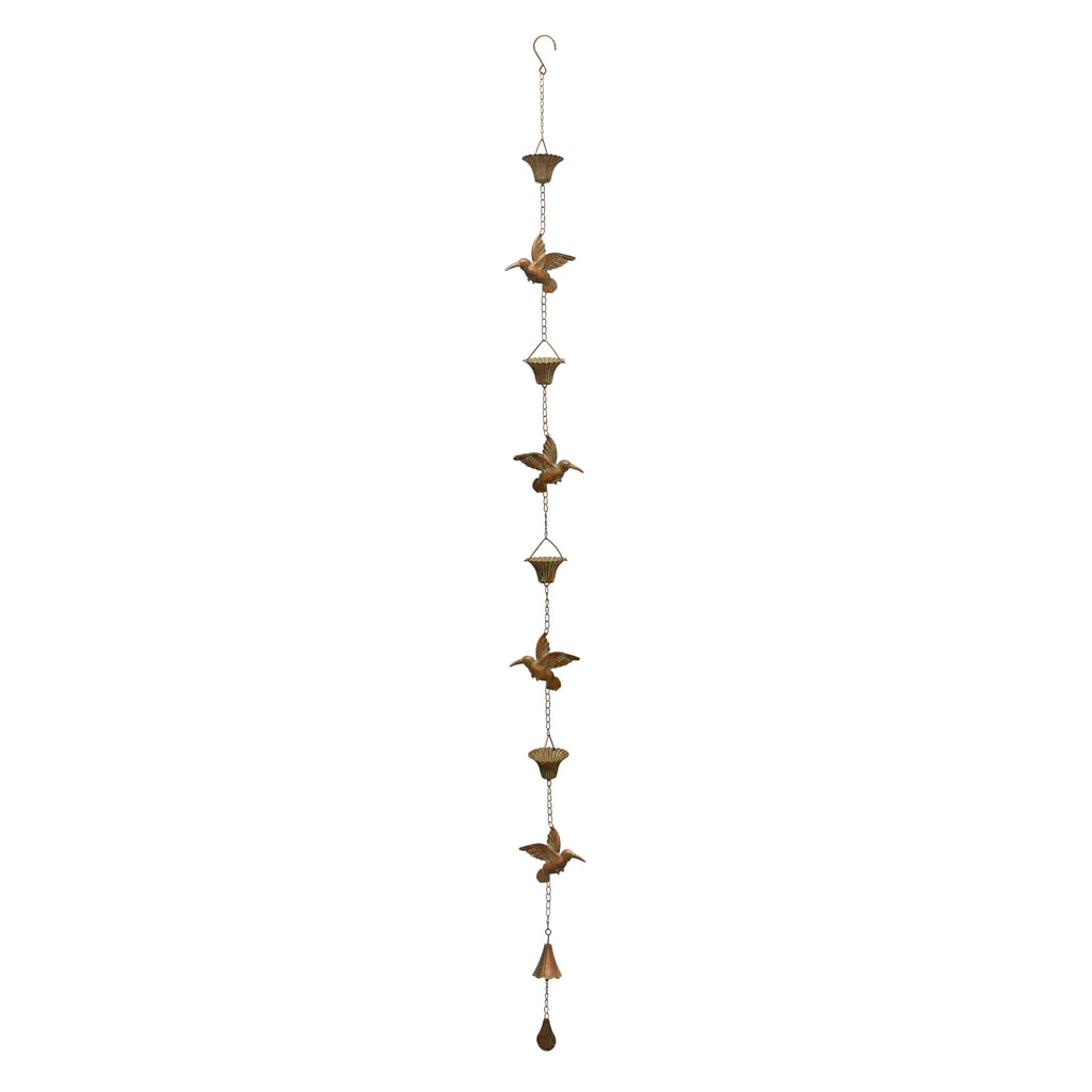 Hummingbird Rain Chain 69”L Iron