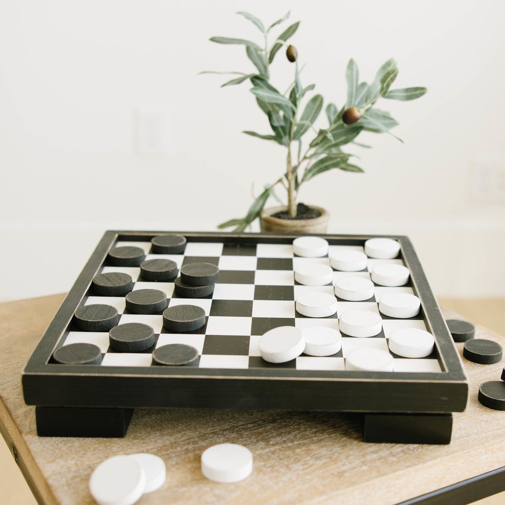 Wooden Checkerboard for Family Fun