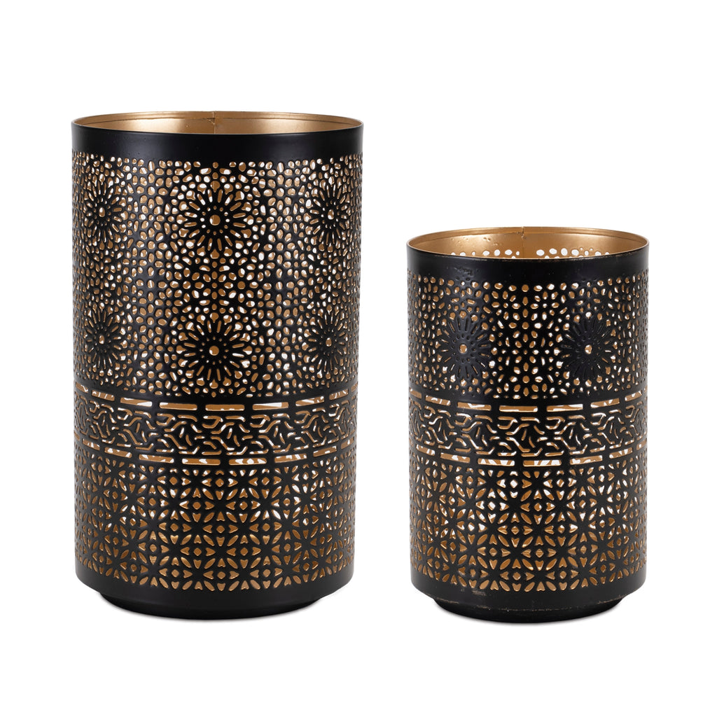 Patterened Candle Holders Set of 2