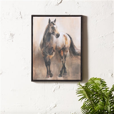 Canvas & Wood Horse Print